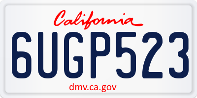 CA license plate 6UGP523