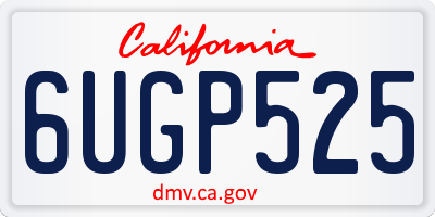 CA license plate 6UGP525