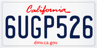 CA license plate 6UGP526