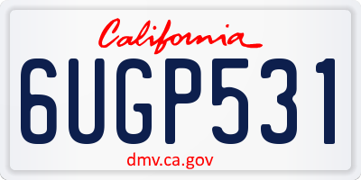 CA license plate 6UGP531