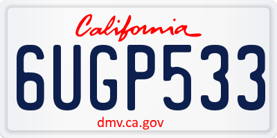 CA license plate 6UGP533