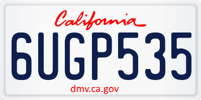 CA license plate 6UGP535