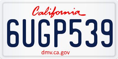 CA license plate 6UGP539