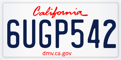 CA license plate 6UGP542
