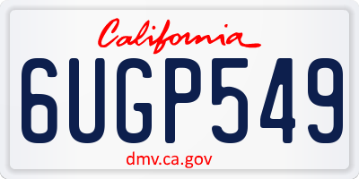CA license plate 6UGP549