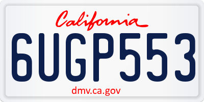 CA license plate 6UGP553