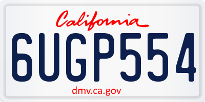 CA license plate 6UGP554