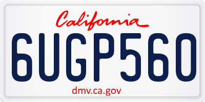 CA license plate 6UGP560