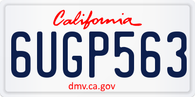 CA license plate 6UGP563
