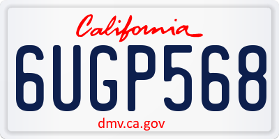 CA license plate 6UGP568