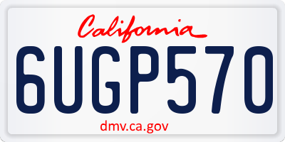 CA license plate 6UGP570