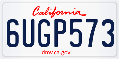 CA license plate 6UGP573