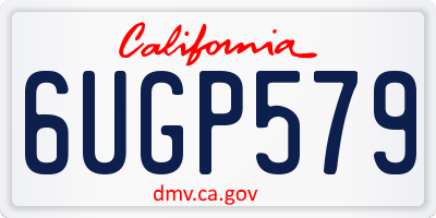 CA license plate 6UGP579