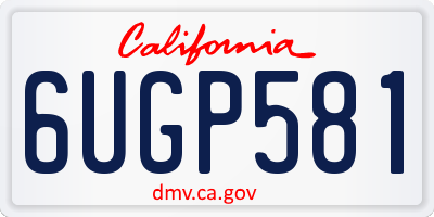 CA license plate 6UGP581