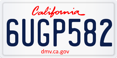 CA license plate 6UGP582