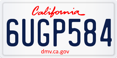 CA license plate 6UGP584