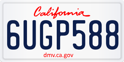 CA license plate 6UGP588