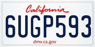 CA license plate 6UGP593