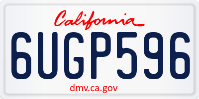 CA license plate 6UGP596