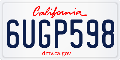 CA license plate 6UGP598