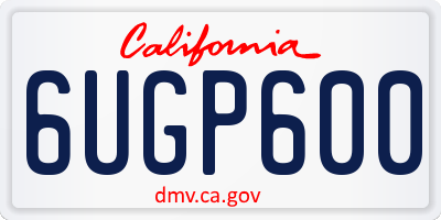 CA license plate 6UGP600