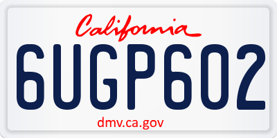 CA license plate 6UGP602