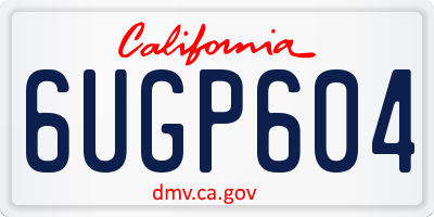 CA license plate 6UGP604