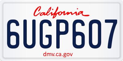 CA license plate 6UGP607