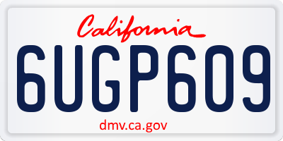 CA license plate 6UGP609