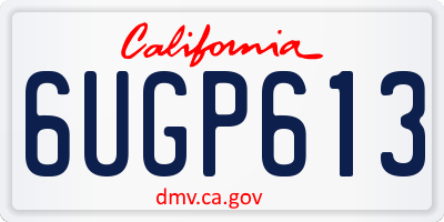 CA license plate 6UGP613