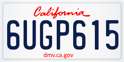 CA license plate 6UGP615