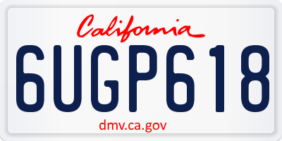 CA license plate 6UGP618