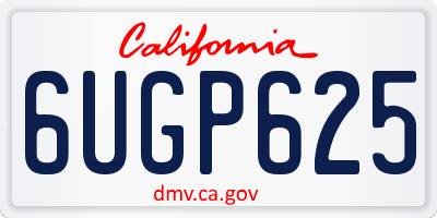 CA license plate 6UGP625