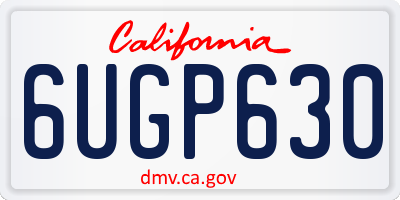 CA license plate 6UGP630