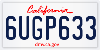 CA license plate 6UGP633