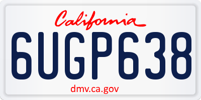 CA license plate 6UGP638
