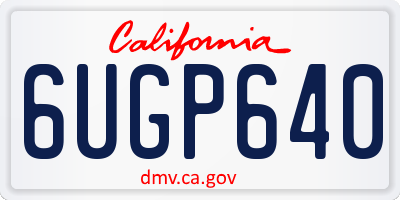 CA license plate 6UGP640