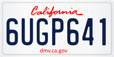 CA license plate 6UGP641