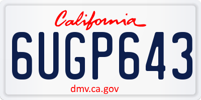 CA license plate 6UGP643