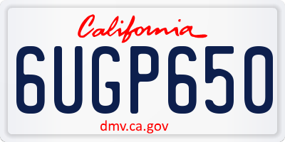 CA license plate 6UGP650