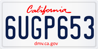 CA license plate 6UGP653