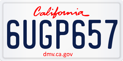 CA license plate 6UGP657