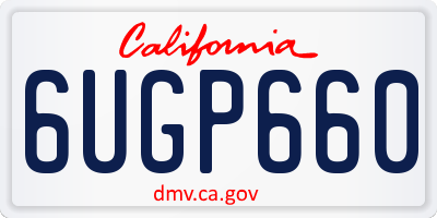 CA license plate 6UGP660