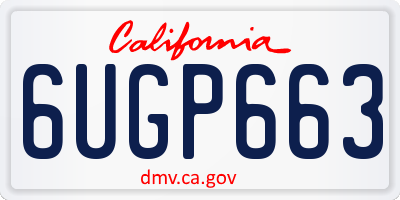 CA license plate 6UGP663