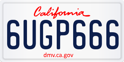 CA license plate 6UGP666