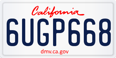 CA license plate 6UGP668