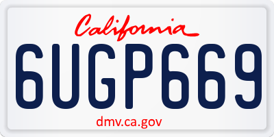 CA license plate 6UGP669