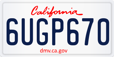 CA license plate 6UGP670