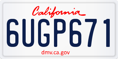 CA license plate 6UGP671
