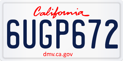 CA license plate 6UGP672